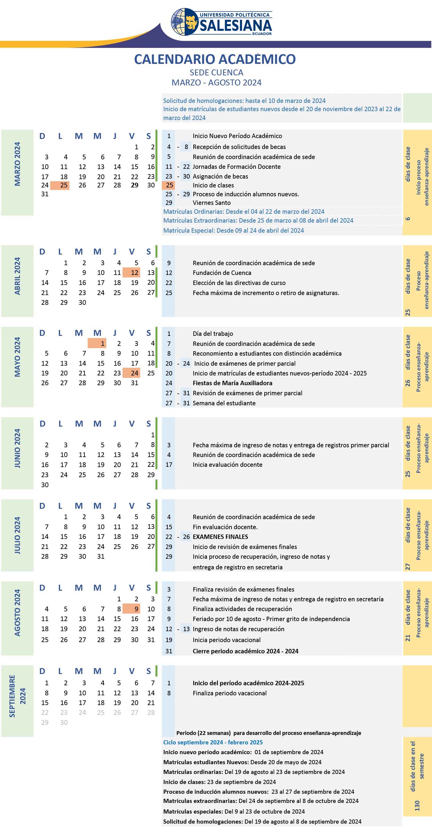 Calendario Académico Sede Cuenca